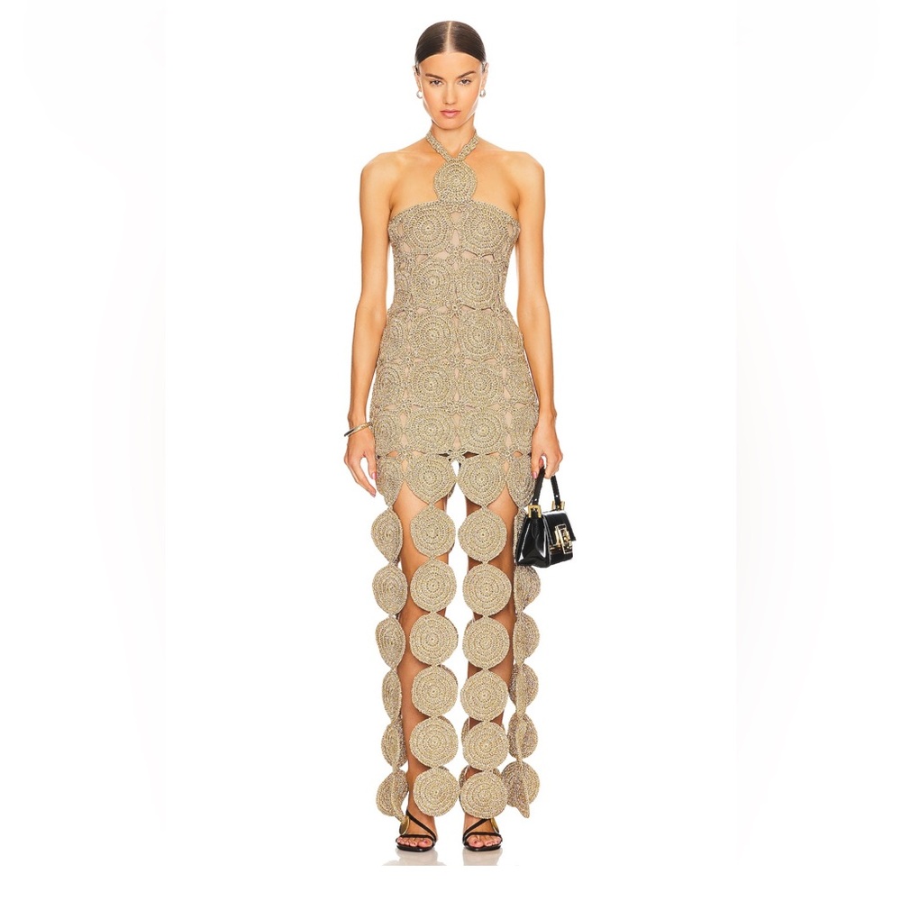 Simon Miller Beige Crochet Midi Dress